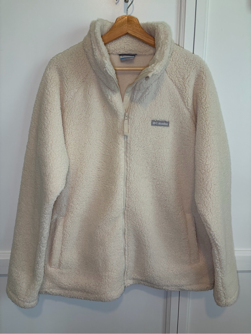 NWT Columbia Big Timber Peak Sherpa Teddy Fleece Jacket Ivory/Cream- Women's XXL